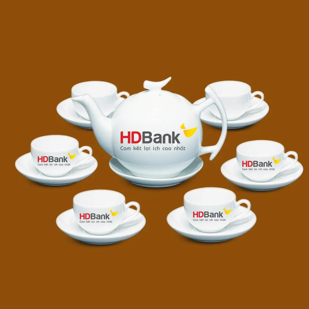 Bộ ấm trà quà tặng HD Bank