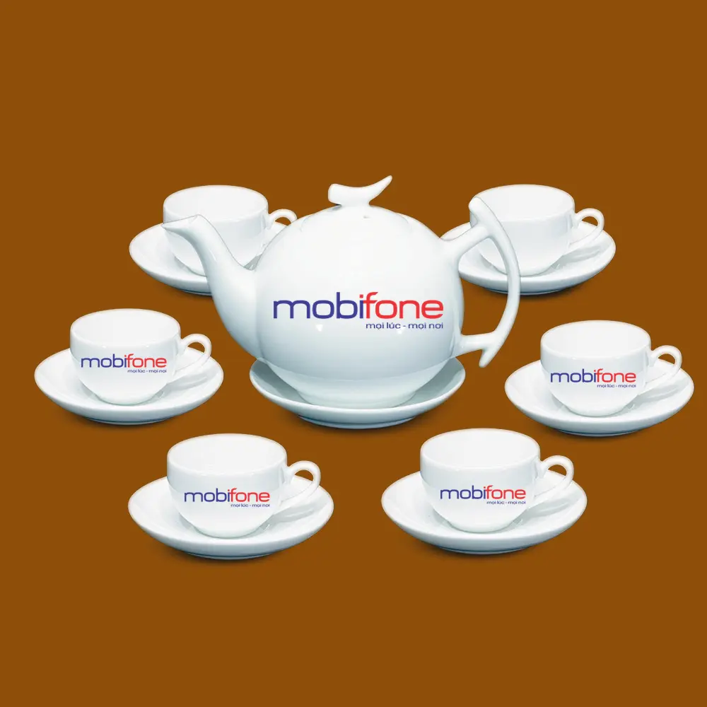Bộ ấm trà quà tặng Mobifone