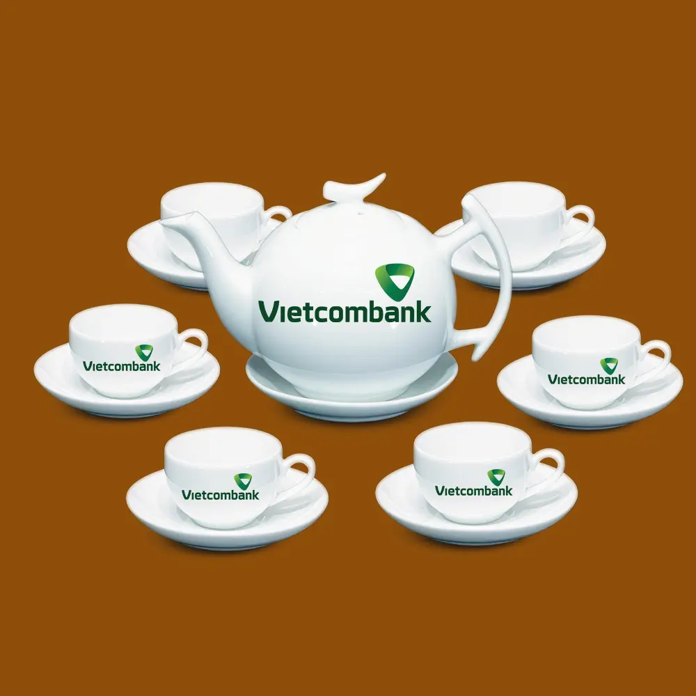 Bộ ấm trà quà tặng Vietcombank