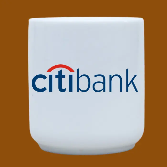 Ly sứ in logo Citibank