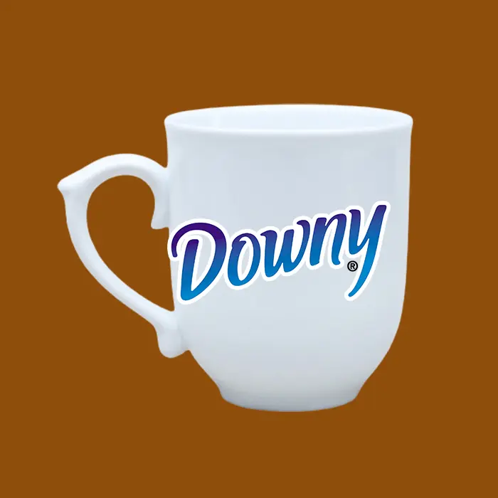 Ly sứ in logo Downy