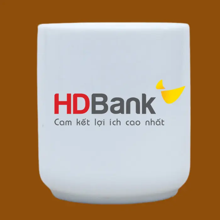 Ly sứ in logo HD Bank