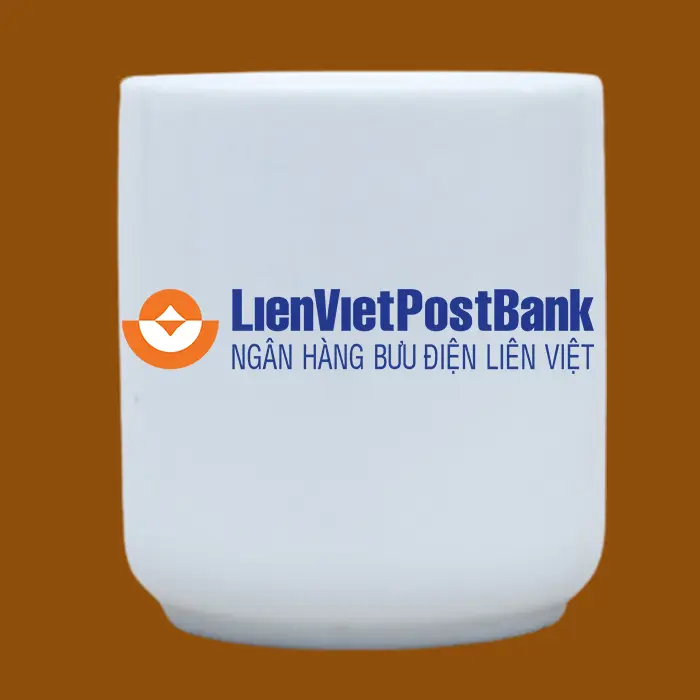 Ly sứ in logo Liên Việt Post Bank