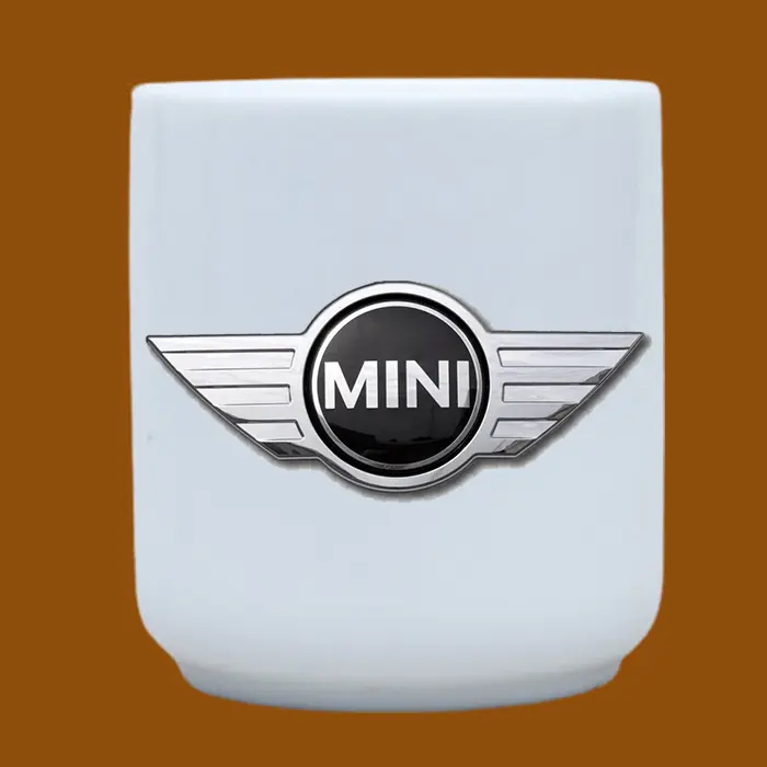 Ly sứ in logo Mini Copper