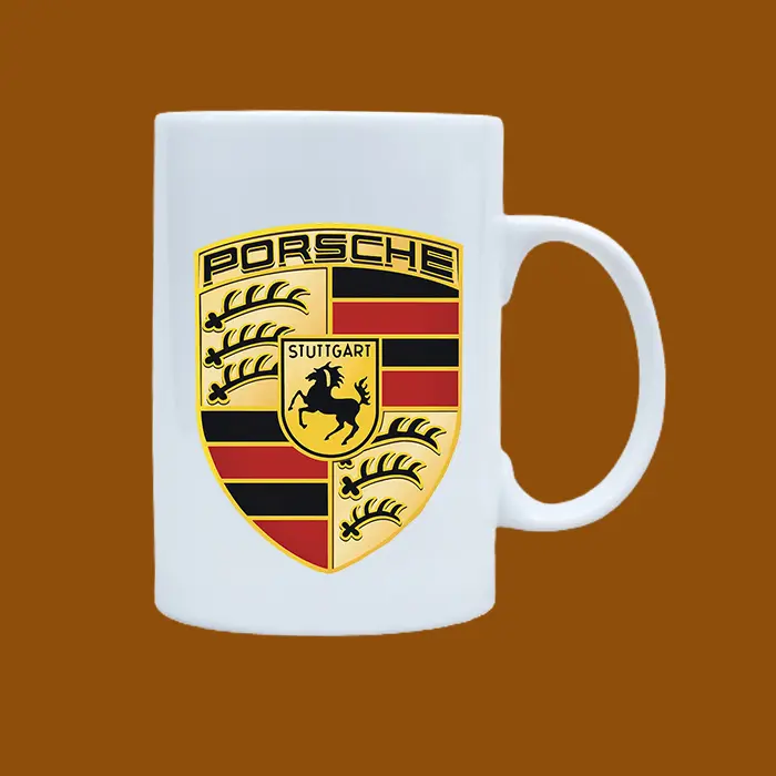Ly sứ in logo Porsche